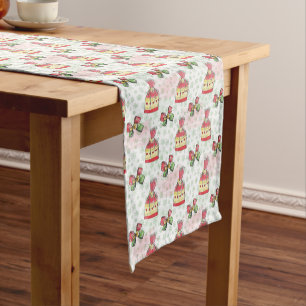 Watercolor christmas bag of sweets short table runner