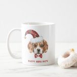 Watercolor Christmas Beagle Santa Happy Howlidays Coffee Mug<br><div class="desc">Happy Howlidays! Celebrate the holidays with this cute dog-themed mug. It features a watercolor beagle wearing a Santa hat. Personalise by adding names,  dates or messages. This holiday beagle mug will be perfect as a gift.</div>
