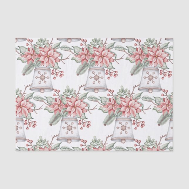 Watercolor Christmas Bell  Tissue Paper (Front)