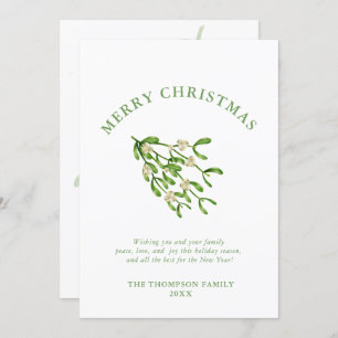 Watercolor Christmas berry branches Greenery Holiday Card
