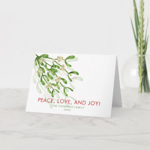 Watercolor Christmas berry branches Greenery Holiday Card