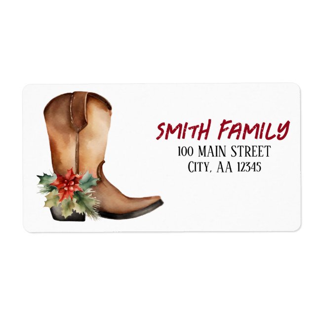 Watercolor Christmas Boot (Front)