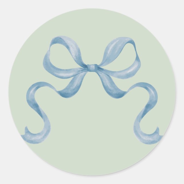 Watercolor Christmas Bow Sticker - Blue (Front)