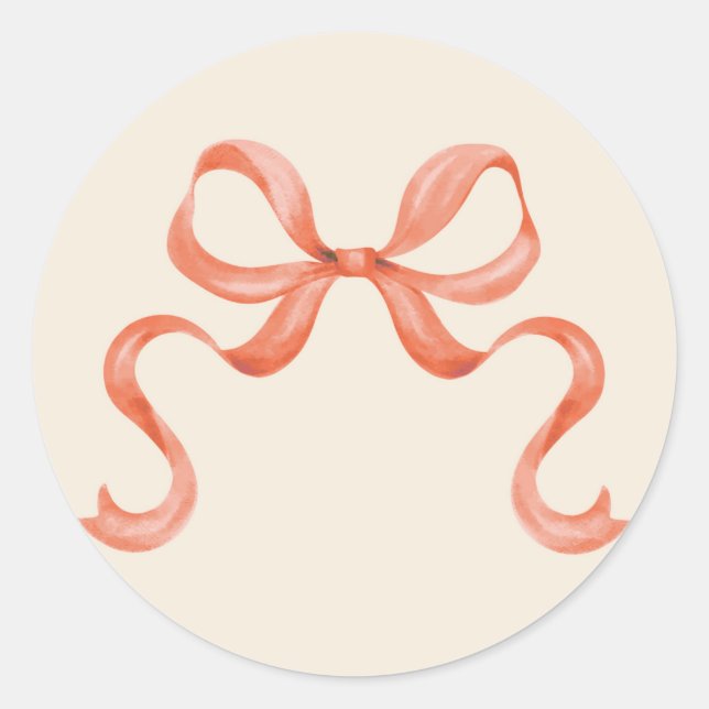 Watercolor Christmas Bow Sticker - Red (Front)