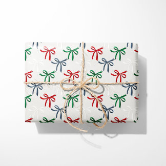 Watercolor Christmas Bows Wrapping Paper