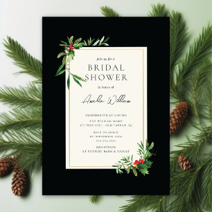 Watercolor Christmas Bridal Shower Invitation