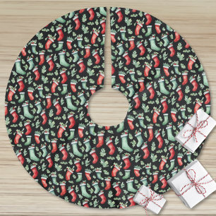 Watercolor Christmas Brushed Polyester Tree Skirt