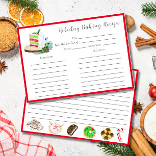 Watercolor Christmas Cake Baking Holiday Exchange Table Number