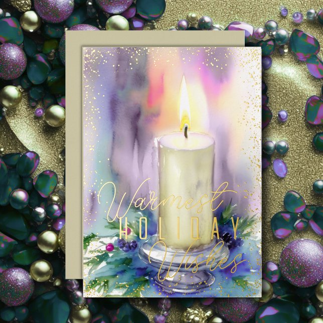 Watercolor Christmas Candle Ivory (Creator Uploaded)