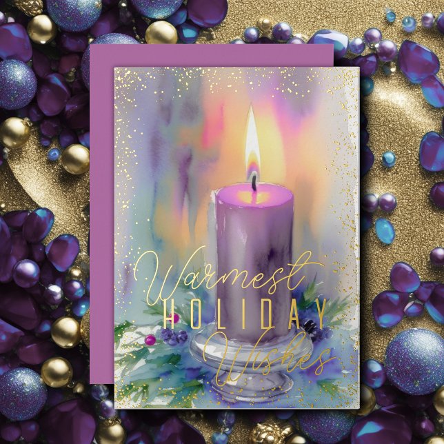 Watercolor Christmas Candle Purple (Creator Uploaded)