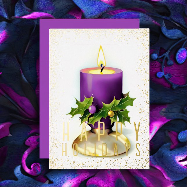 Watercolor Christmas Candle Purple (Creator Uploaded)