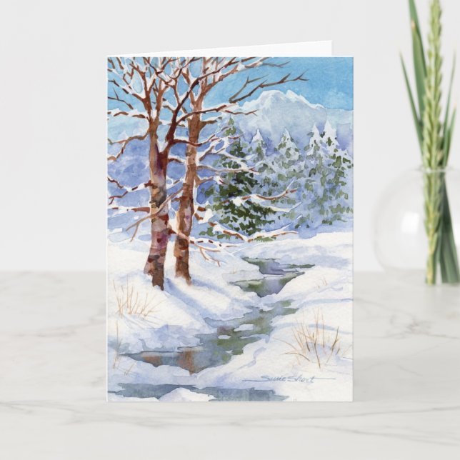 Watercolor Christmas Card W-33 (Front)