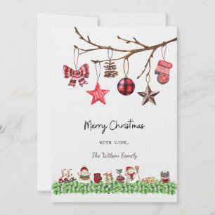 Watercolor Christmas Card White