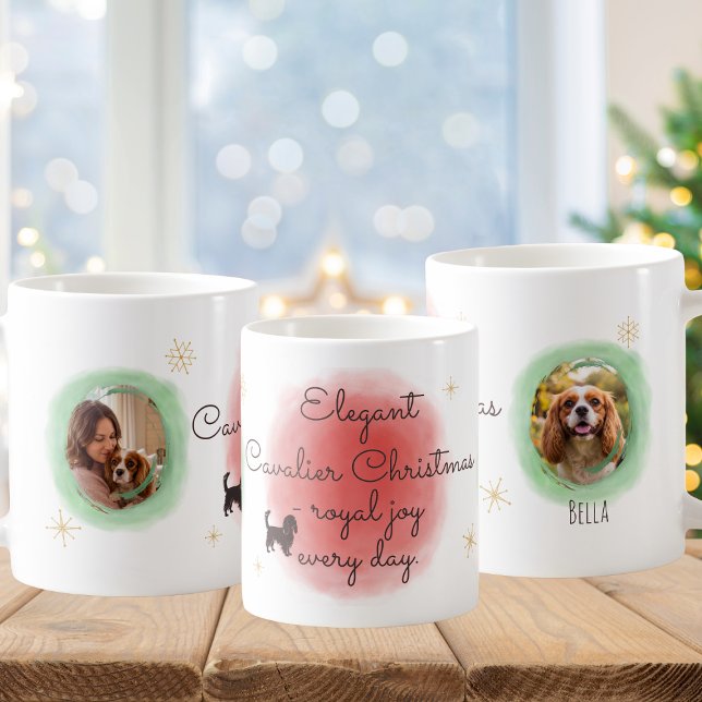 Watercolor Christmas Cavalier – Elegant Festive Coffee Mug (Creator Uploaded)