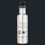 Watercolor Christmas cookie drinks candy cane 710 Ml Water Bottle<br><div class="desc">A fun festive bottle design featuring watercolor winter favourites - hot chocolate,  candy cane,  stocking. Merry Christmas in contemporary script font,  perfect to celebrate the holiday season. can be edited,  part of a collection.</div>