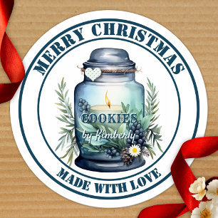 Watercolor Christmas Cookie Jar  Classic Round Sticker