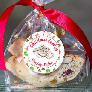 Watercolor Christmas Cookies Exchange  Classic Round Sticker