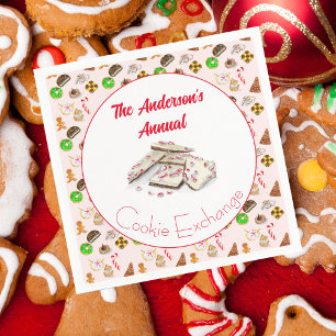 Watercolor Christmas Cookies Exchange  Napkin