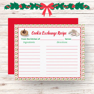 Watercolor Christmas Cookies Exchange Recipe