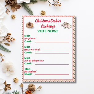 Watercolor Christmas Cookies Exchange Voting Game