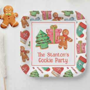 Watercolor Christmas Cookies Paper Plate