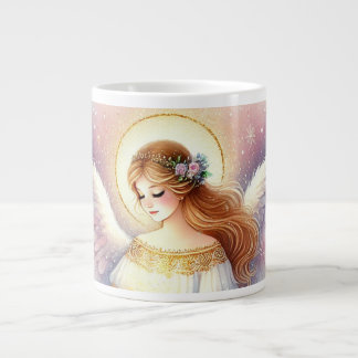 Watercolor Christmas Cup: Celestial Angel Large Coffee Mug