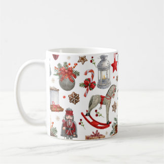 Watercolor christmas decoration pattern coffee mug