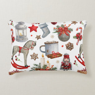 Watercolor christmas decoration pattern decorative cushion