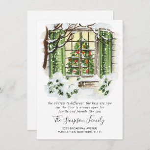 Watercolor Christmas Door Moving Announcement