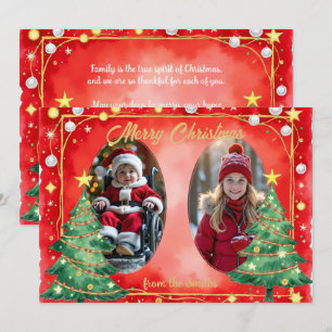 Watercolor Christmas Double Trouble greeting card
