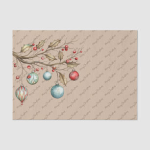 Watercolor Christmas Elegant Script Tissue Paper