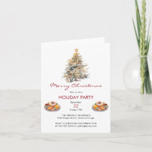 Watercolor Christmas Feast Invitation