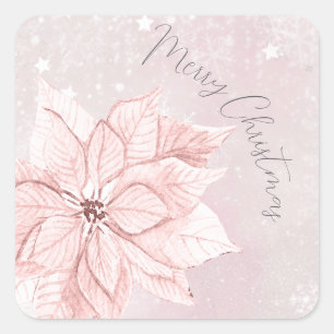 watercolor Christmas Flower birthday Square Sticker