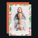 Watercolor Christmas Foliage Botanicals Modern Holiday Card<br><div class="desc">Design is composed of watercolor Christmas Foliage Botanicals. Add a custom photo and family name and year.</div>