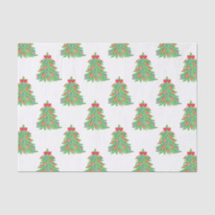 Watercolor Christmas Football Trees Tissue Paper