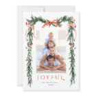 Watercolor Christmas Frame 2 Photo Red Joyful