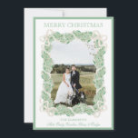 Watercolor Christmas Garland Stocking Five Photos Holiday Card<br><div class="desc">Watercolor Christmas Garland Stocking Vintage Five Photos Holiday Card. This beautiful Christmas Photo Card features watercolor Christmas garland with white bows as a frame for one photo. Back of invitation is Christmas Stockings with Christmas garland and bows. It is perfect if you are looking for classic, southern, grandmillenial Christmas photo...</div>
