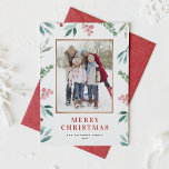 Watercolor Christmas Greenery Frame Photo Holiday Card<br><div class="desc">Watercolor Christmas Greenery Frame Photo Holiday Card | Send Christmas greetings to family and friends with this customisable watercolor Christmas flat card. It features watercolor illustrations of festive greenery and hollies. All the texts are fully customisable. Personalise by adding your photo and details.</div>
