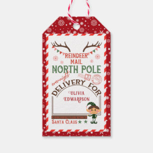 Watercolor Christmas Holiday From Santa gift prese Tags