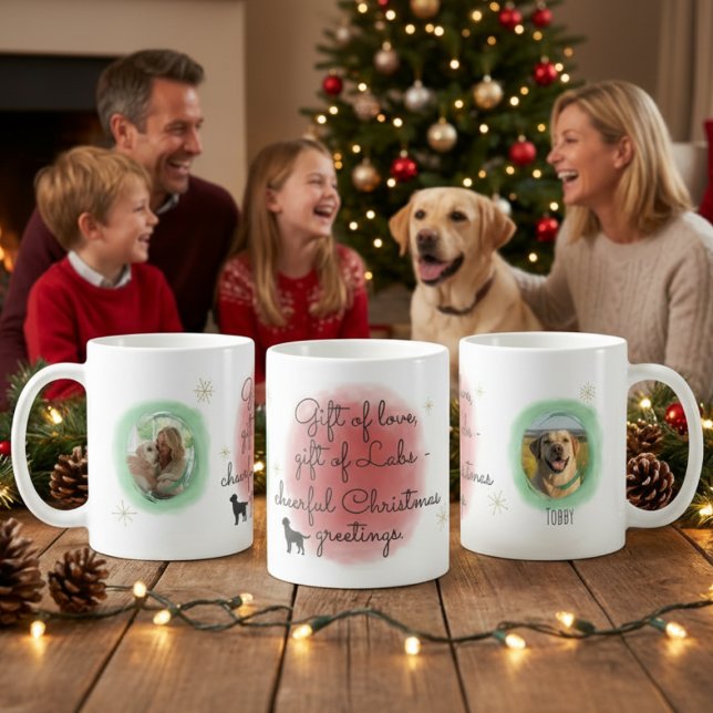 Watercolor Christmas Labrador – Festive Dog Gift Coffee Mug (Creator Uploaded)
