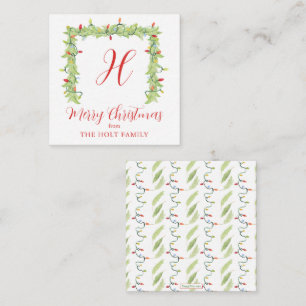 Watercolor Christmas Lights Garland Enclosure Card