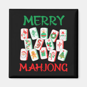 Watercolor Christmas Mahjong Tiles Chinese Mah Jon Magnet