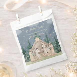 Watercolor Christmas Nativity Gift Favour Bags