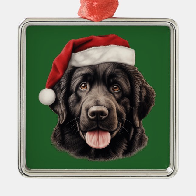 Watercolor Christmas  Newfoundland Ornament (Front)