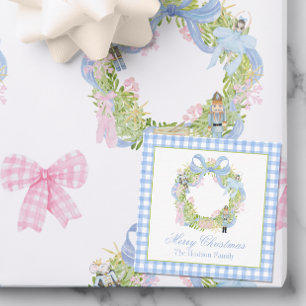 Watercolor Christmas Nutcracker Wreath Enclosure Card