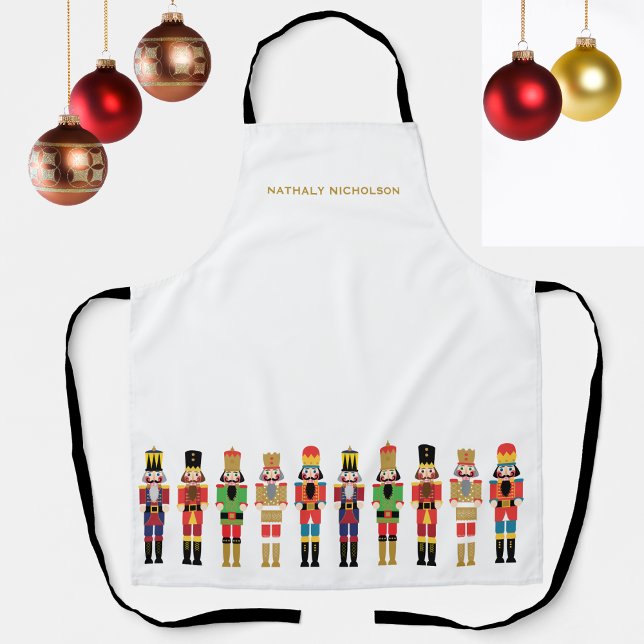 WATERCOLOR CHRISTMAS NUTCRACKERS APRON (Creator Uploaded)