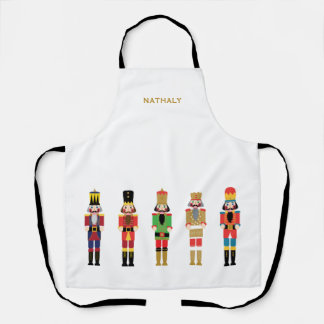 WATERCOLOR CHRISTMAS NUTCRACKERS APRON