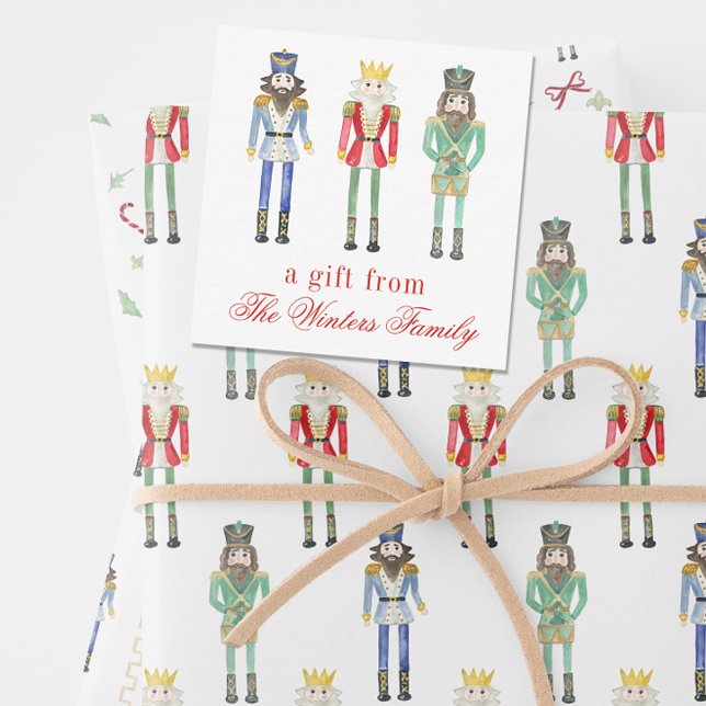 Watercolor Christmas Nutcrackers Gift Enclosure Card (Creator Uploaded)