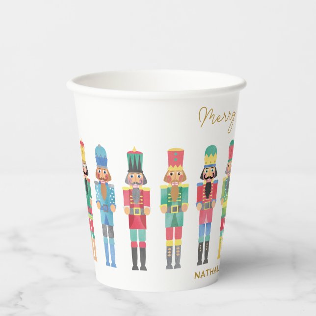 WATERCOLOR CHRISTMAS NUTCRACKERS PAPER CUPS (Front)