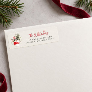 Watercolor Christmas Ornament Return Address Label